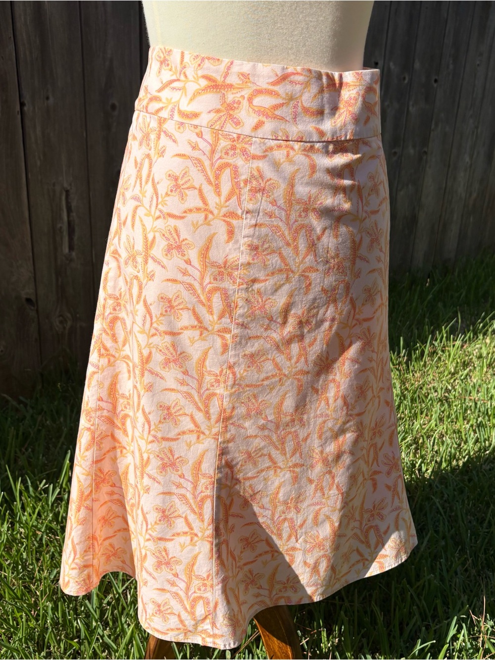 GAP Factory Peach Floral A-Line Skirt